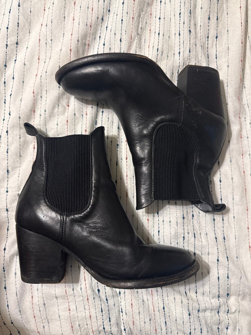 Mark Nason Los Angeles Women’s Black Leather Heeled Boots Size 9